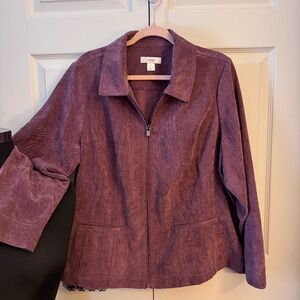 CJ Banks Light Full Zip Jacket Dusty Rose 1X